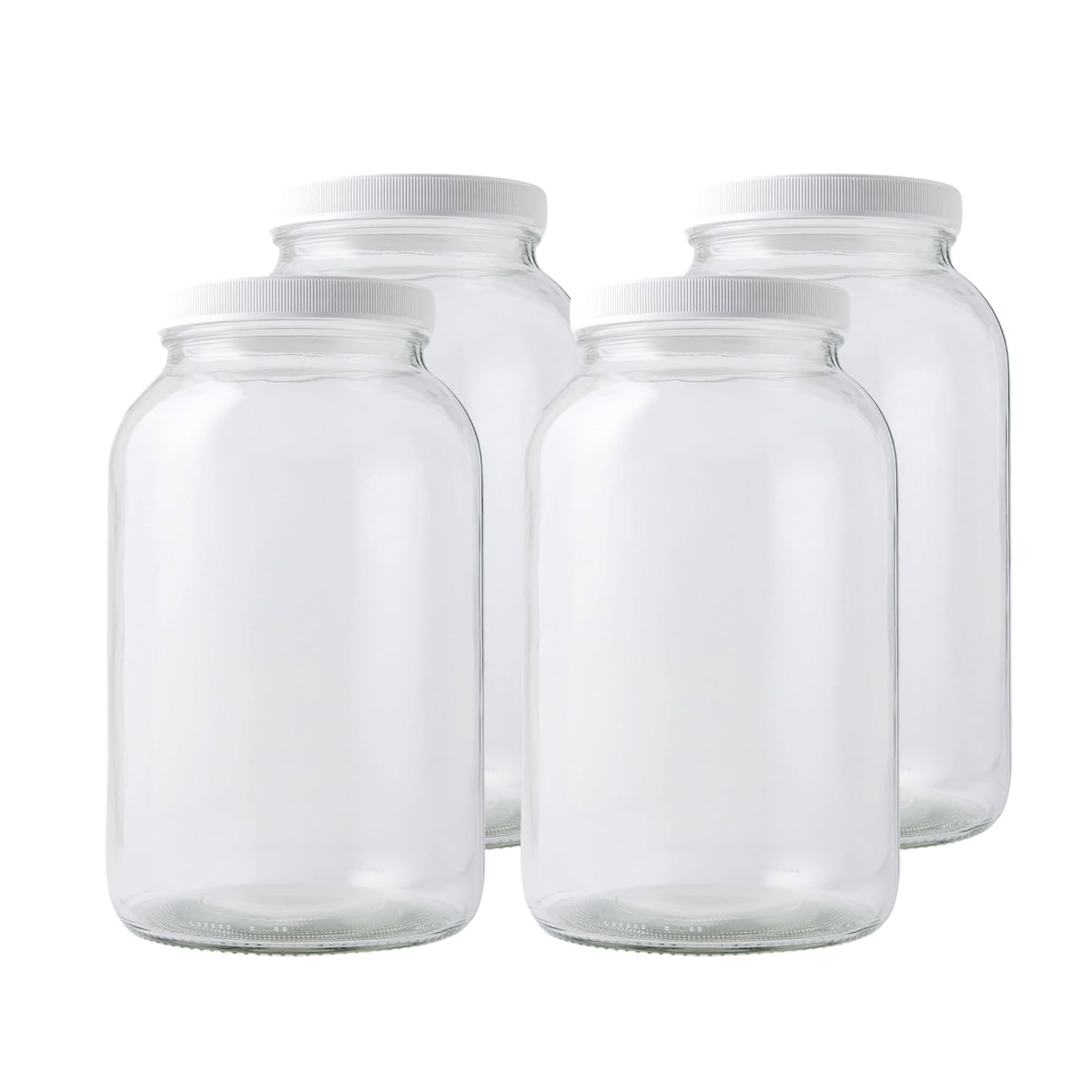 1 Gallon Glass Storage Jars with Airtight Lids | Wide Mouth Glass Ca