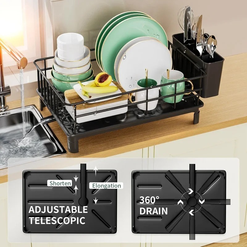 Dish Drying Rack Dish Drainer for Kitchen Counter, Large Dish Rack