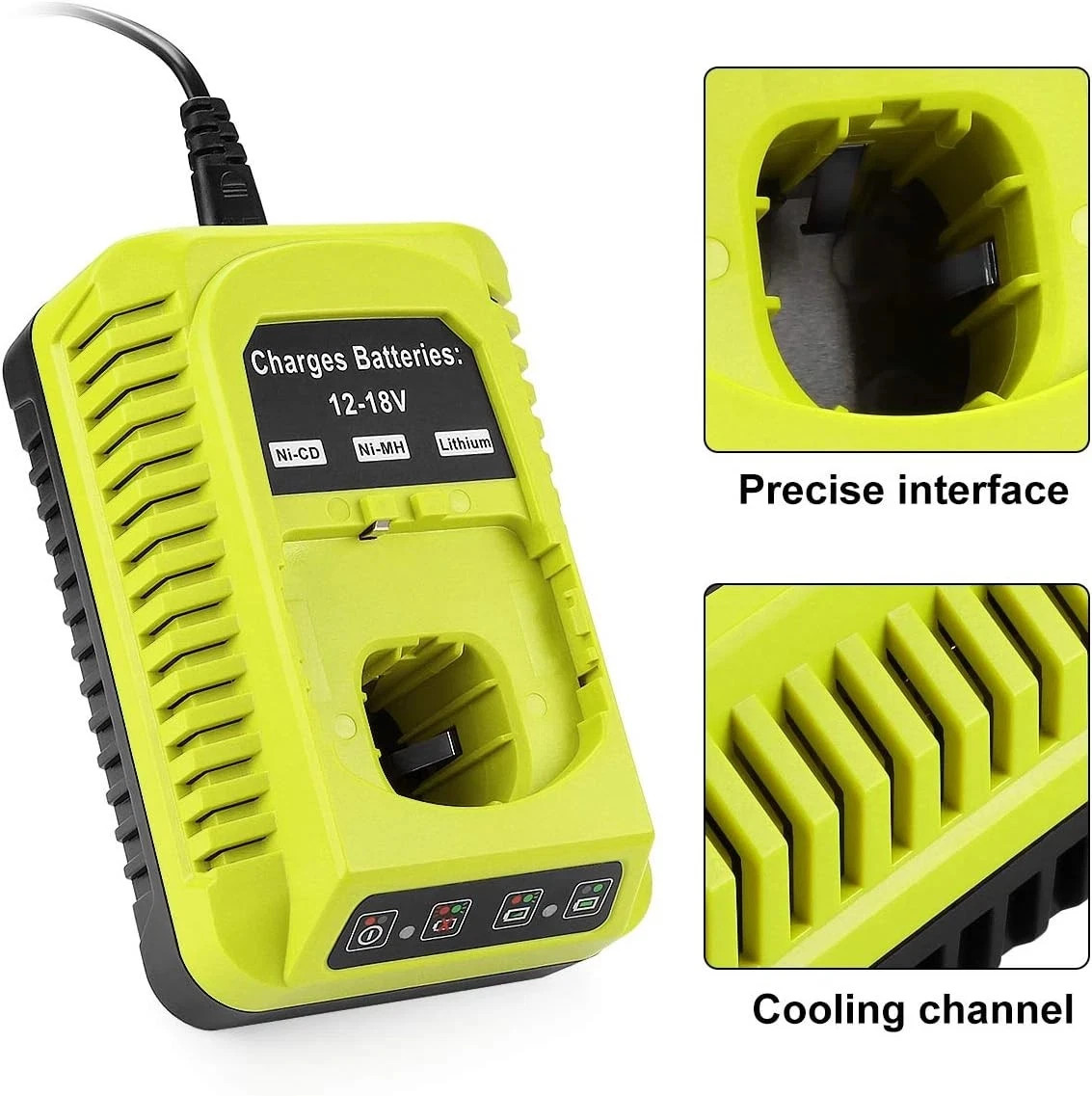 12-18V Charger P107 P108 P104 P117 for Ryobi Lithium Battery 18V ONE+ P117