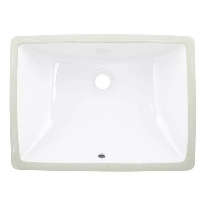 Signature Hardware-Avalon Rectangular Porcelain Undermount Bathroom Sink – White