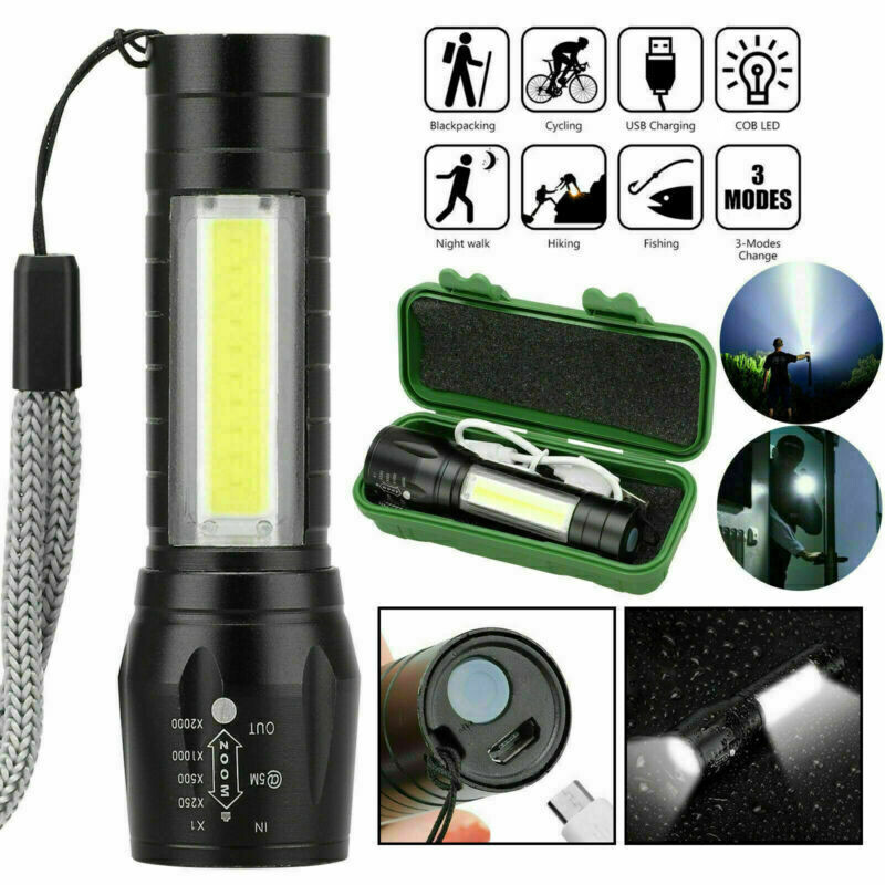 Rechargeable 990000LM LED Flashlight Tactical Police Super Bright Torch Zoomable