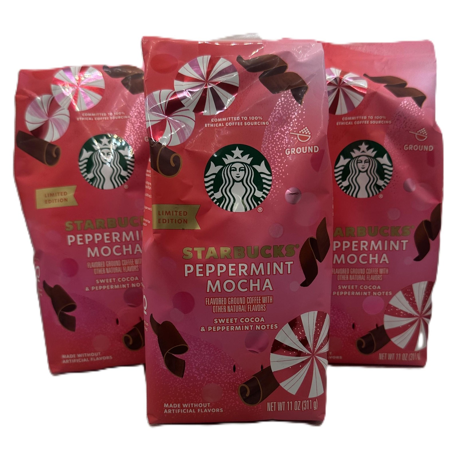 3PK Starbucks Limited Edition Ground Coffee Peppermint Mocha SEE DESCRIPTION