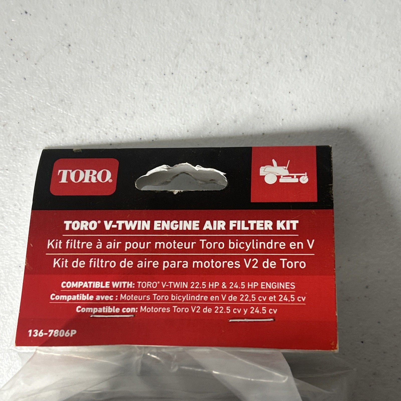 Toro Engine Air Filter Kit for TimeCutter V-Twin Engines 136-7806P