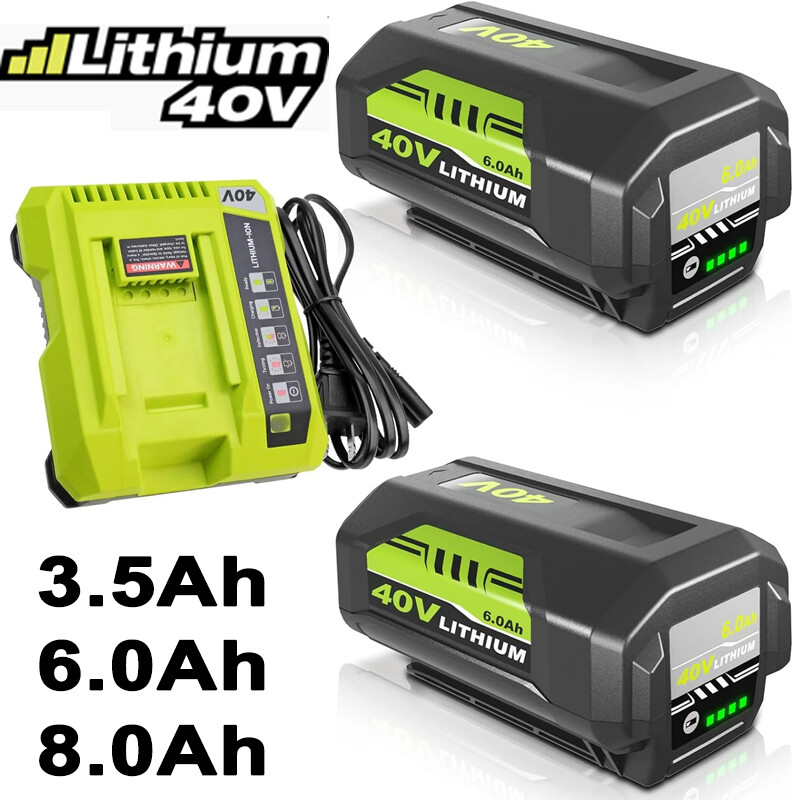 40V 6.0Ah 8.0Ah Battery / Charger For Ryobi 40 Volt Lithium-ion OP4050 OP40602