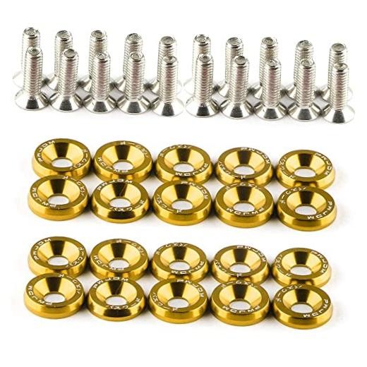 Bumper Fender Washers Engine Bay Dress Up Bolts M6 JDM Fender Washer-| Gold