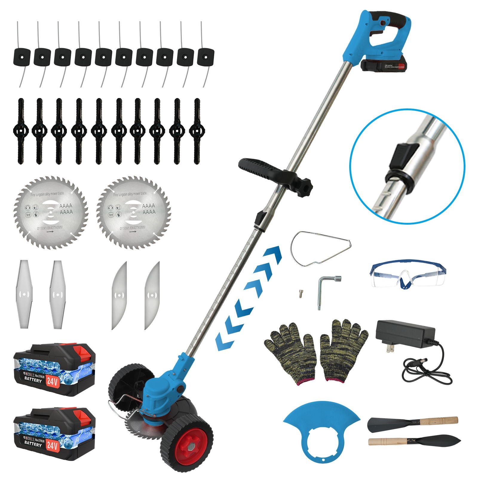 24V Cordless String Trimmer Weed Eater Electric Lawn Edger Grass Brush Cutter US