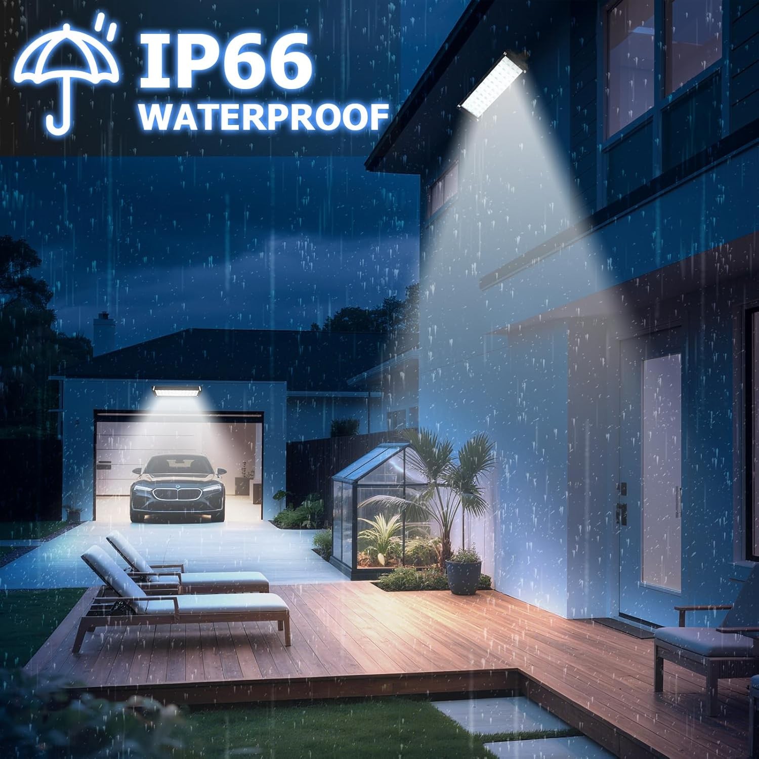 120W LED Shop Light 11000LM 6000K IP66 Waterproof 9.8FT Cord Garage Workshop