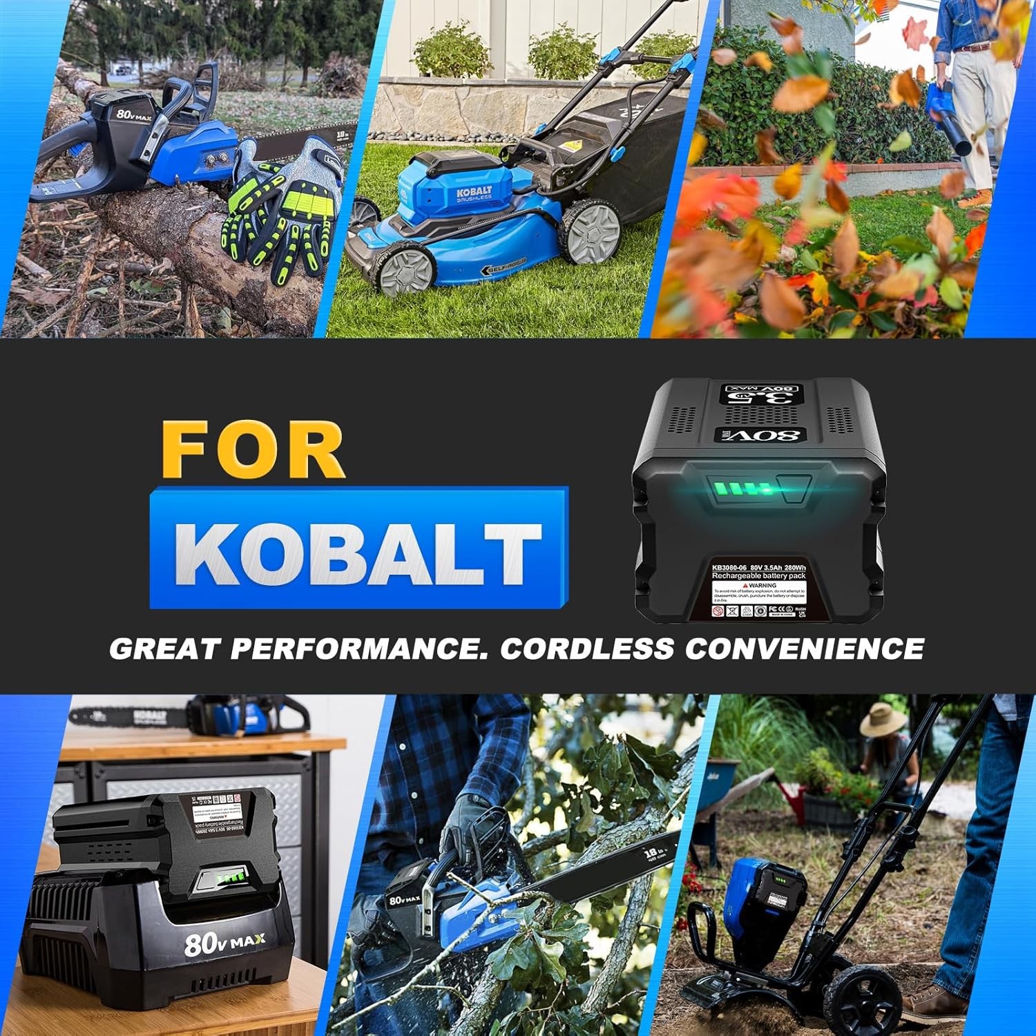 1-2Pack 80V 3.5Ah Battery Replacement for Kobalt 80V Max KB2580-06 KB3080-06 New