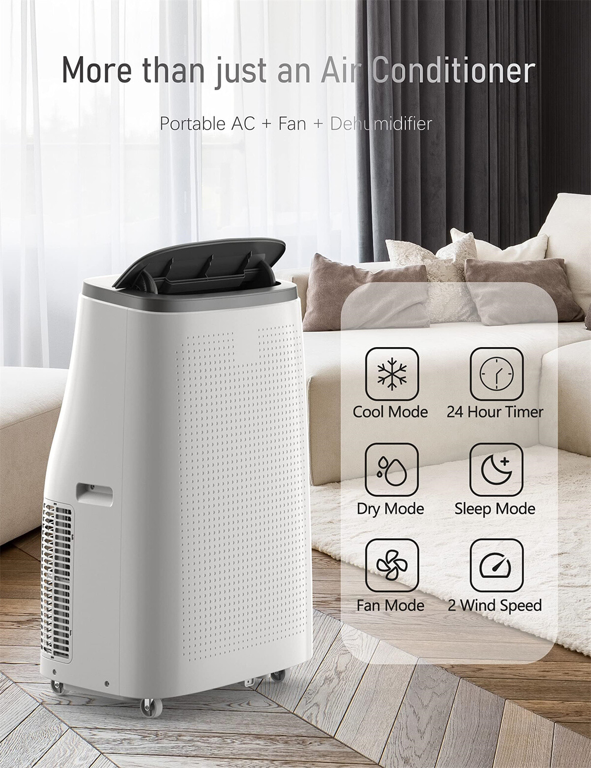 ✔️14000 BTUS Portable Air Conditioners Cool up to 750 Sq Ft Window Kit 24H Timer