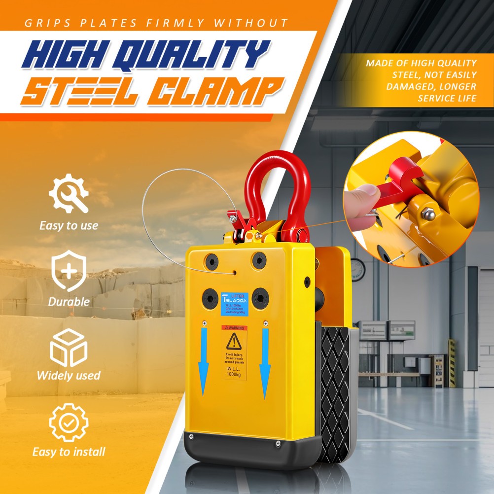 0.4″-1.97″ Stone Slab Lifting Clamp Marble Stone Hanging Clamp Bearing 1000kg