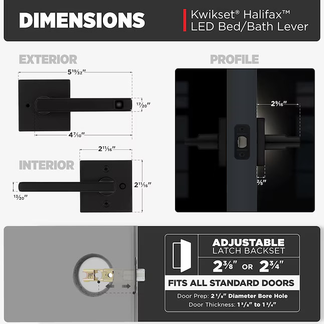 2-Pack Kwikset Signature Series Halifax LED Motion Activated Matte Black Interio