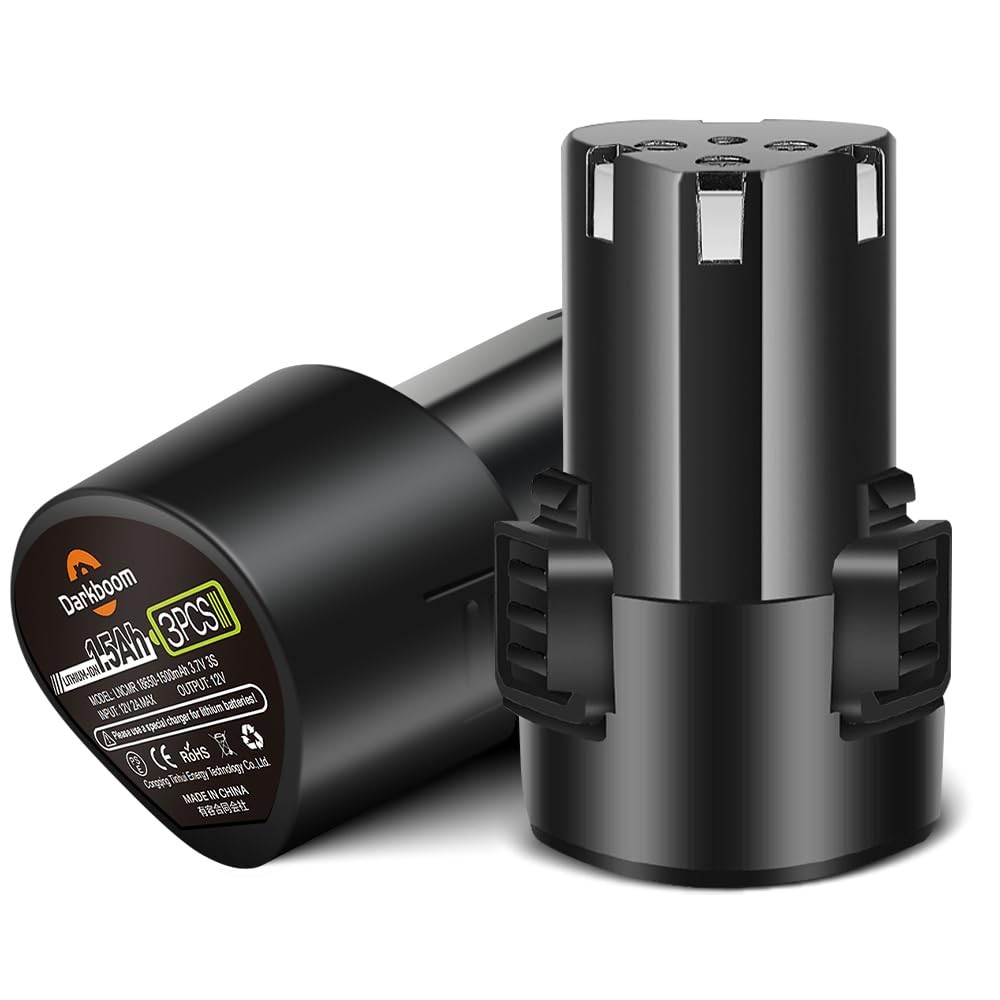 2 Packs 12V 1.5Ah Lithium Battery with Charger for Cordless Power Tools Weed