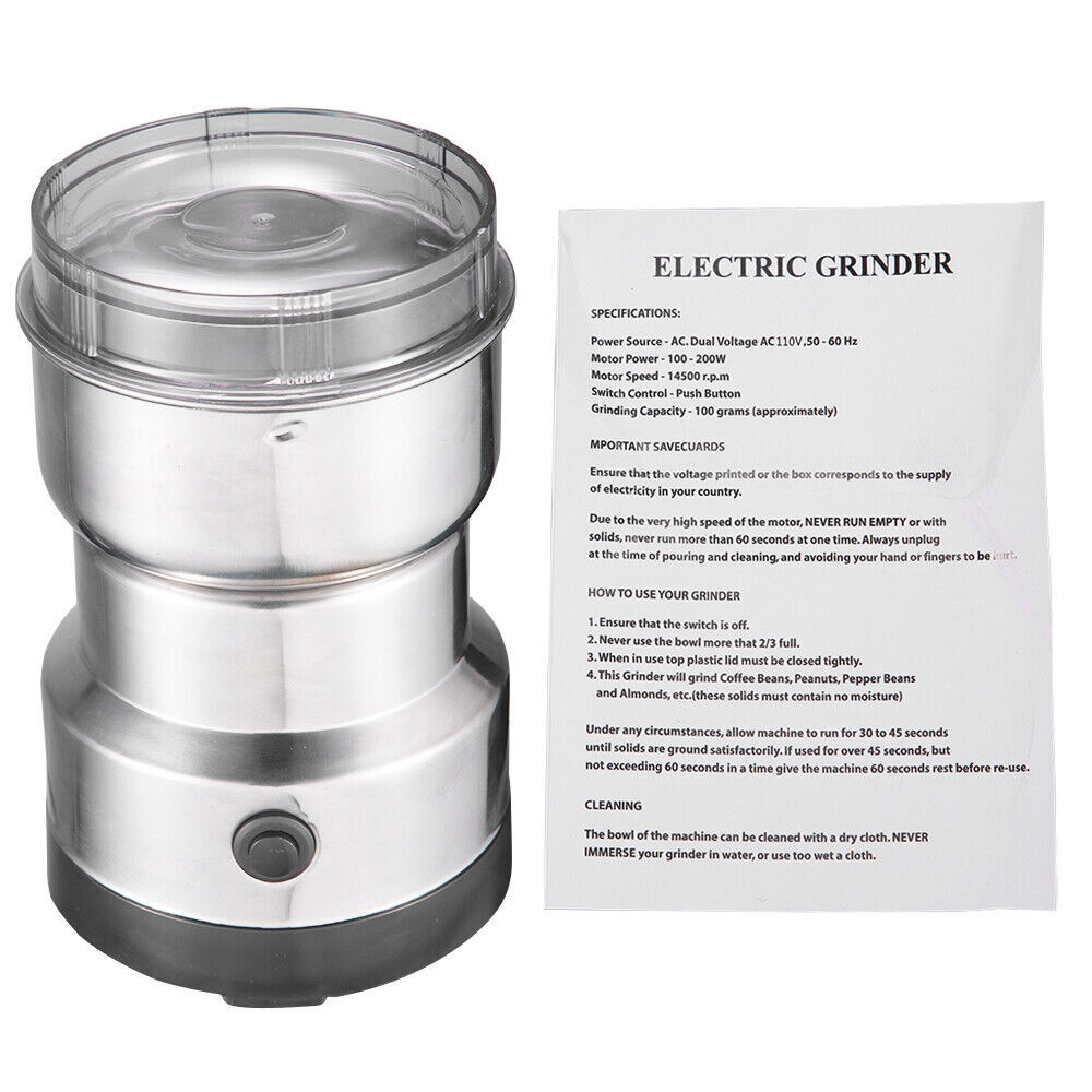 MINI Electric Coffee Bean Grinder Nut Seed Herb Grind Spice Crusher Mill Blender