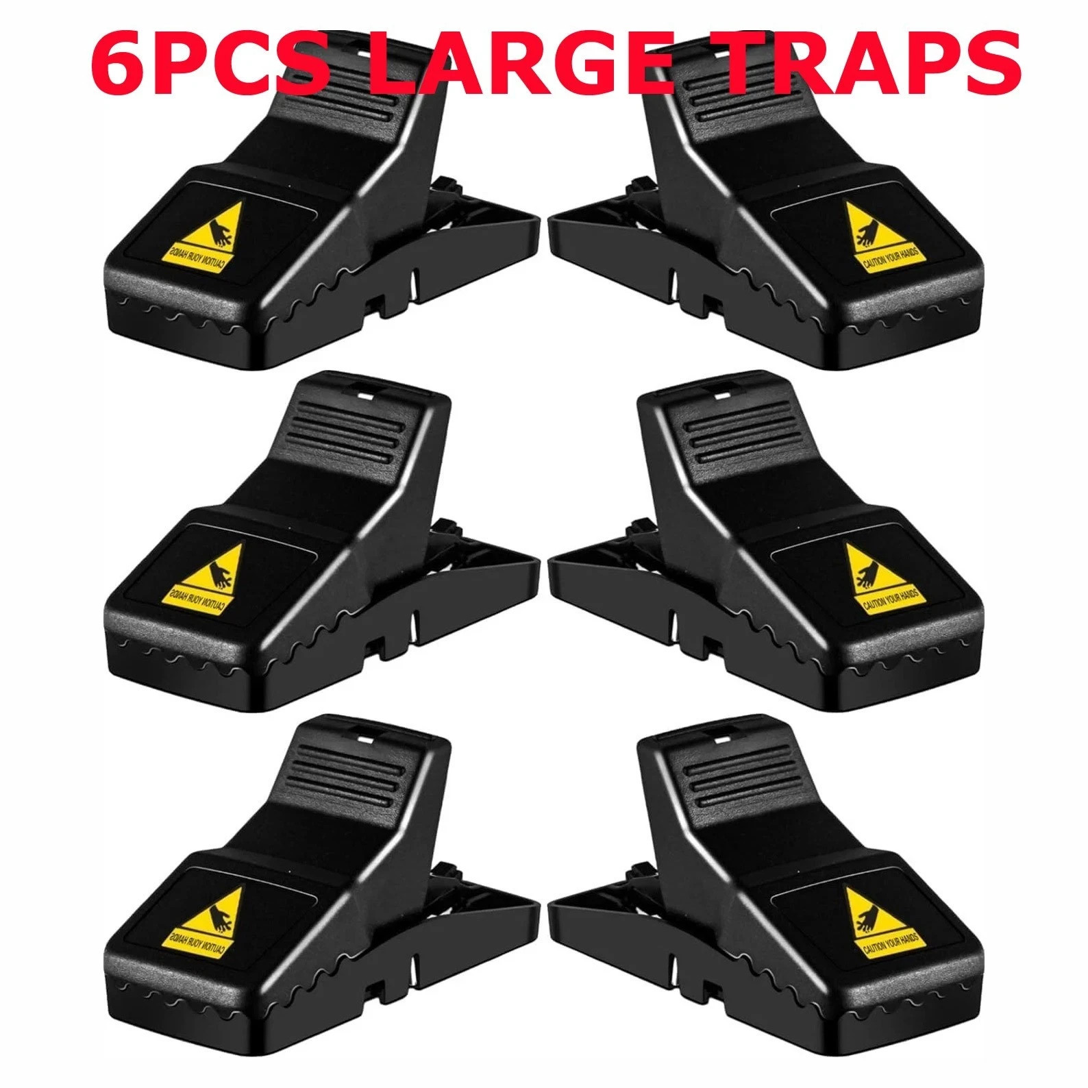 6 Pack Large Mouse Traps Killer Reusable Snap Trap for Rat Mice Gophers Chipmunk