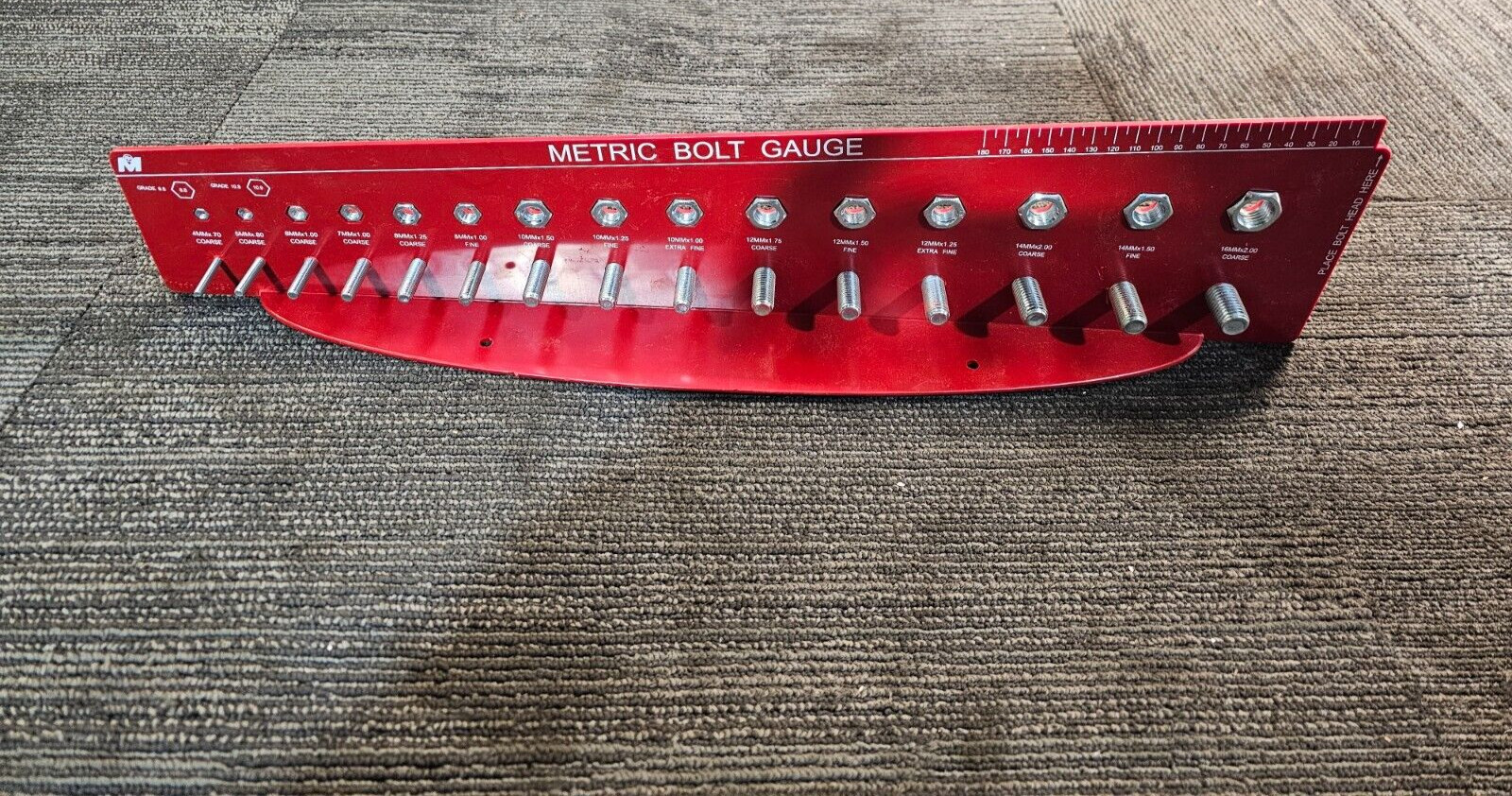 Monster Fastener Bolts GENUINE Fastener Gauge Bolt Metric Red Tool 89986