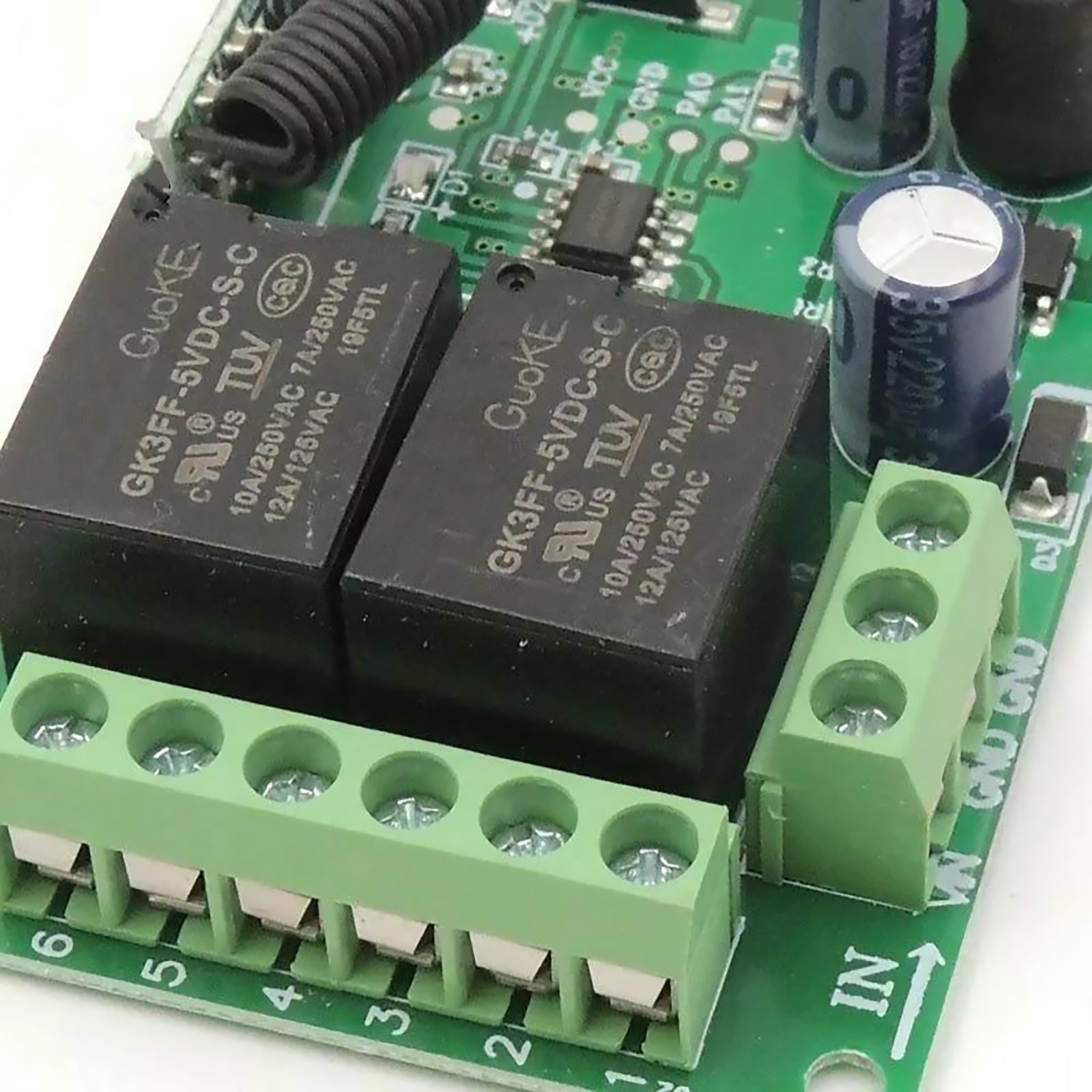 Wireless Remote Control DC 6V 12V 24V 2CH RF Relay Transmitter 433MHz Universal