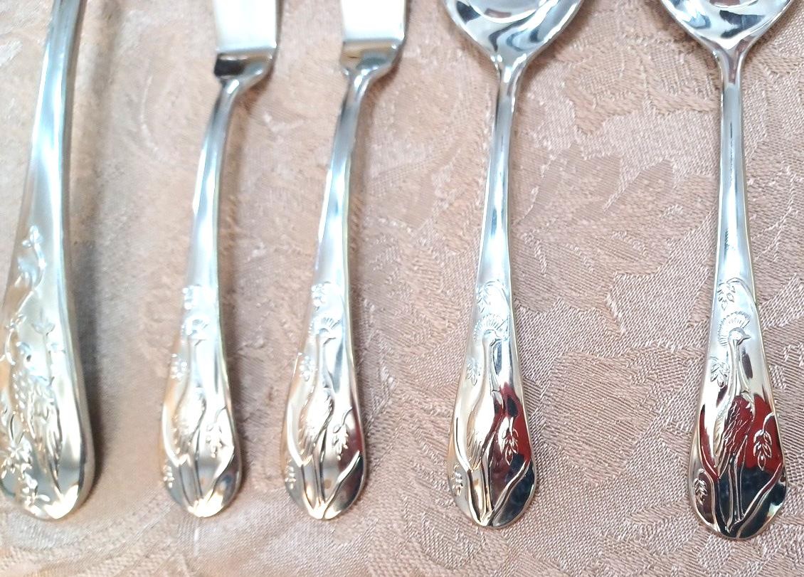 Asian Bird Reed & Barton 8 Serving Utensils 18/10 Stainless Flatware Vietnam