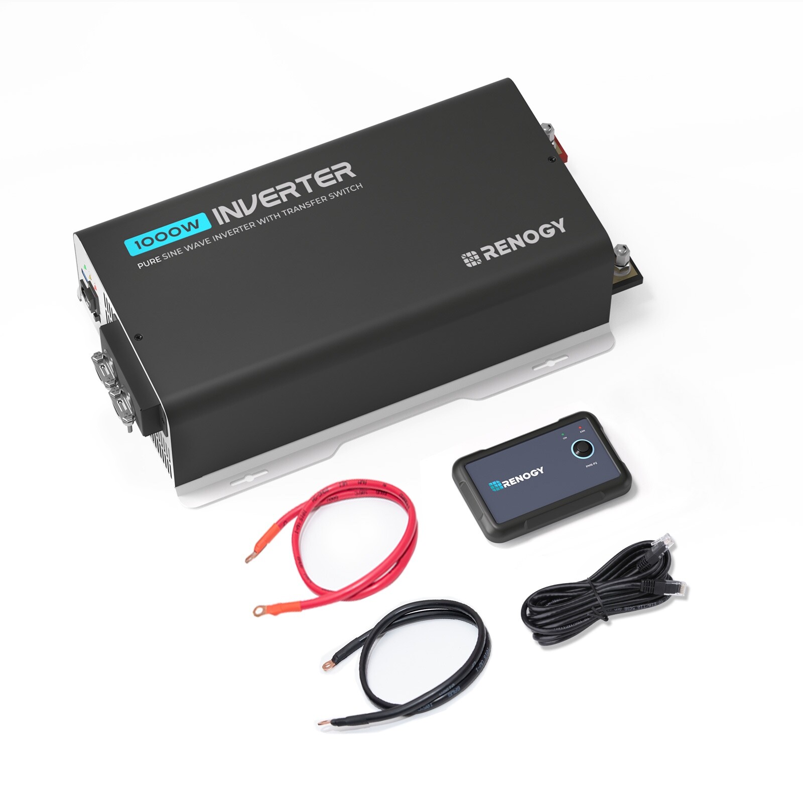 Renogy 1000W 12V Pure Sine Wave Inverter with UPS Transfer Switch and Built-in B