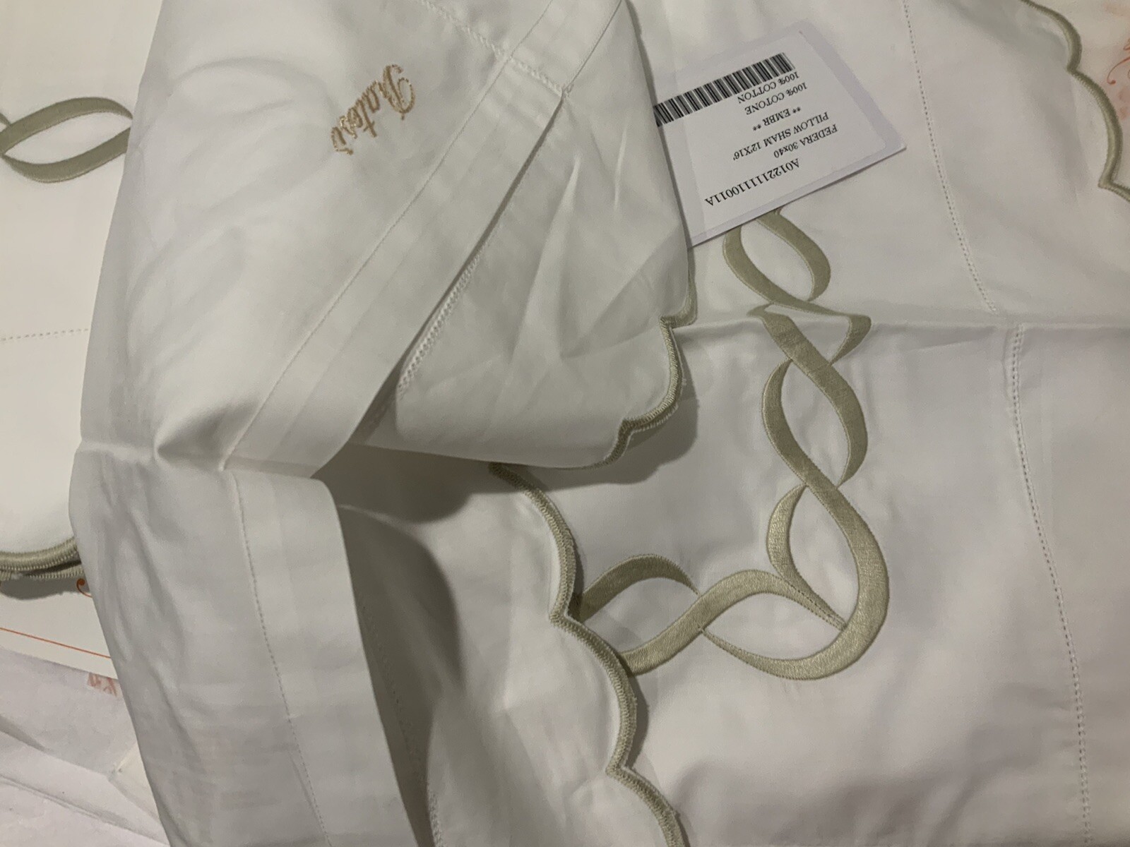 $460 Pratesi Italy NWT 1pc Chain Boudoir Sham Embroidery White ONE SHAM 75% OFF