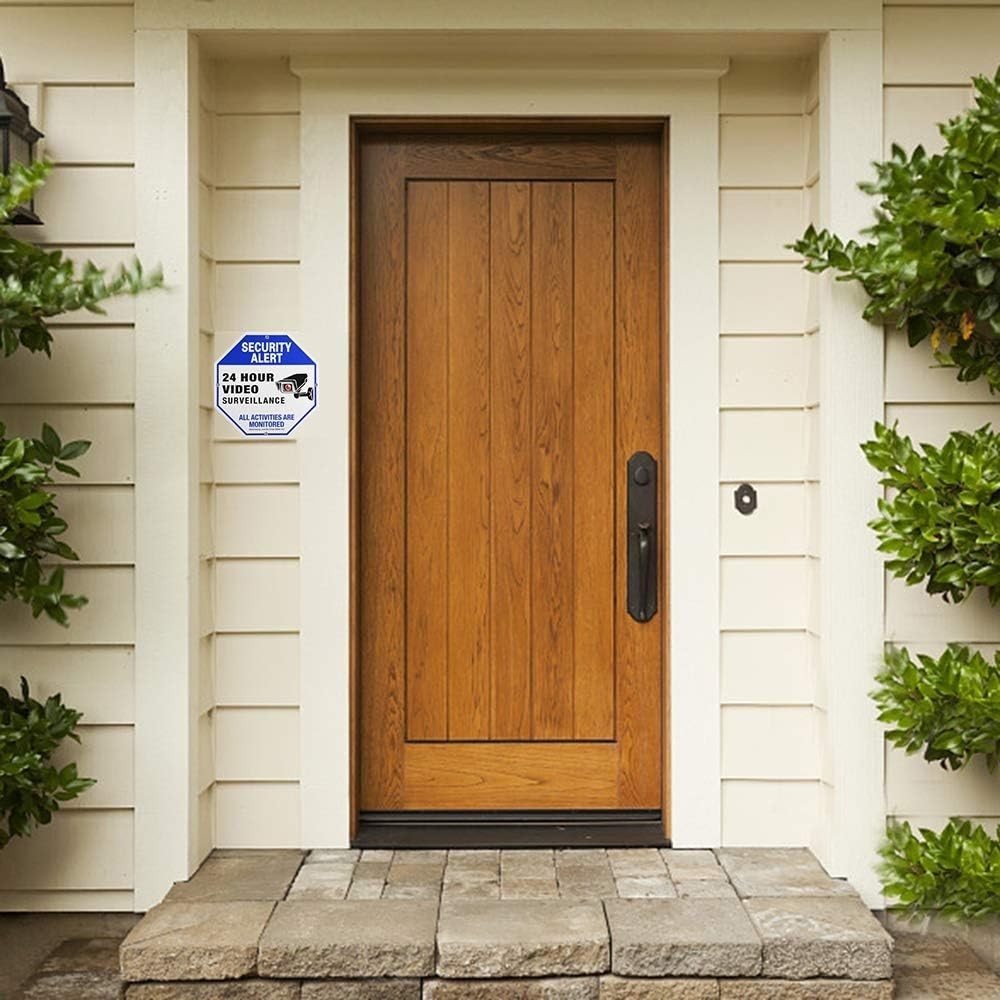 Weatherproof 2-Pack Security Signs – 10×10 Durable Aluminum for Home/Business