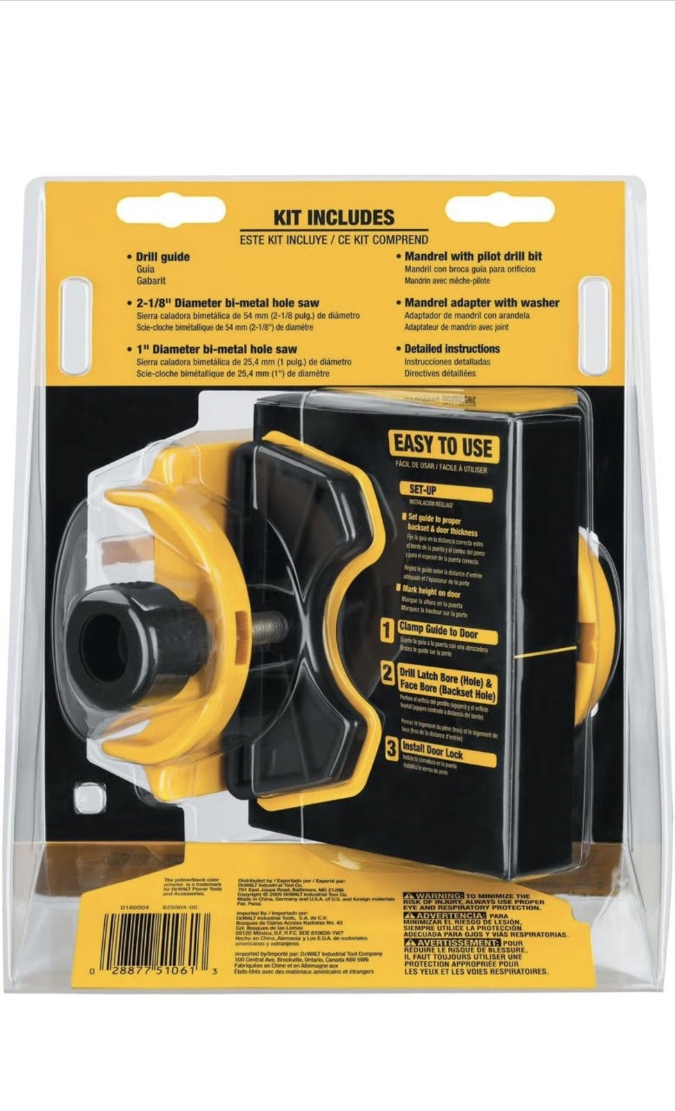 Dewalt Door Lock Installation Kit D180004 Bi-Metal Hole Saws Brand New