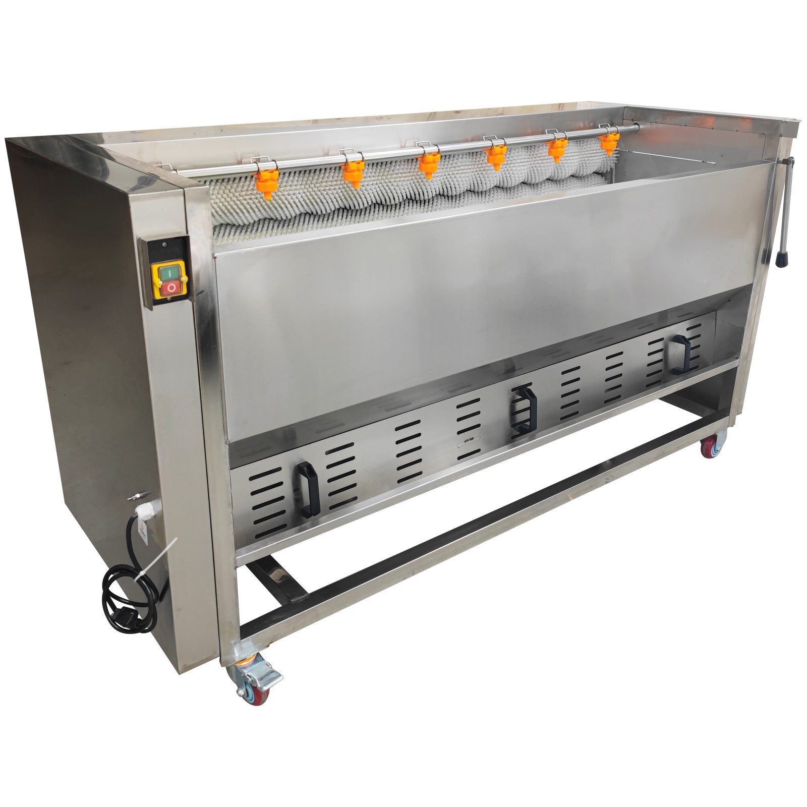 Electric Brush Roller Cleaning and Peeling Machine Carrot Potato 110V 1000kg/h