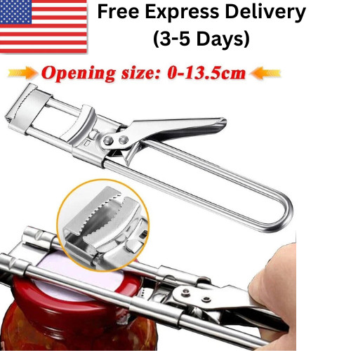 2X Adjustable Multifunctional Stainless Steel Can Opener Jar Lid Gripper Kitchen