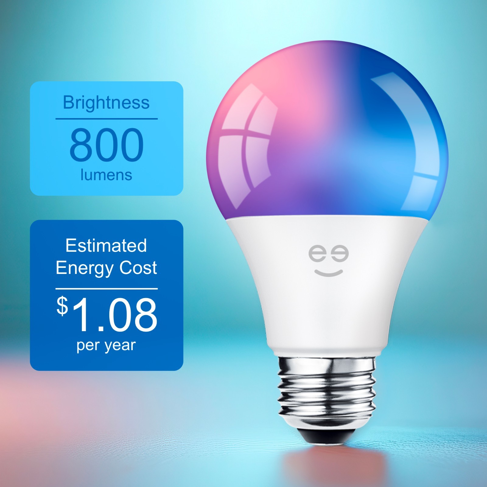 Geeni 6-Pack Smart LED Bulbs | Multicolor Wi-Fi Light Bulbs with Alexa & Google