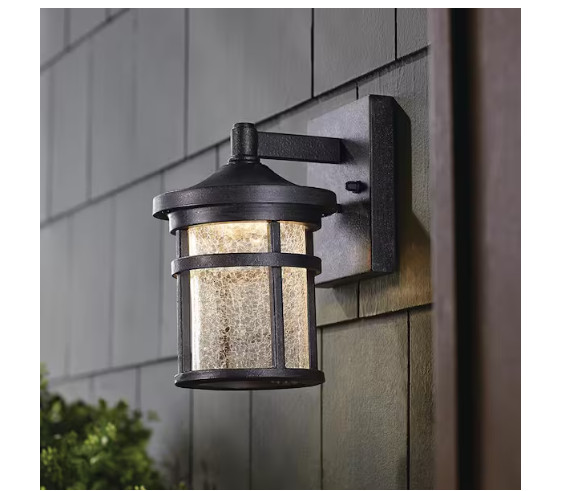 Home Decorators Westbury 8.5 in. Aged Iron LED Outdoor Wall Light w/ Clear Glass