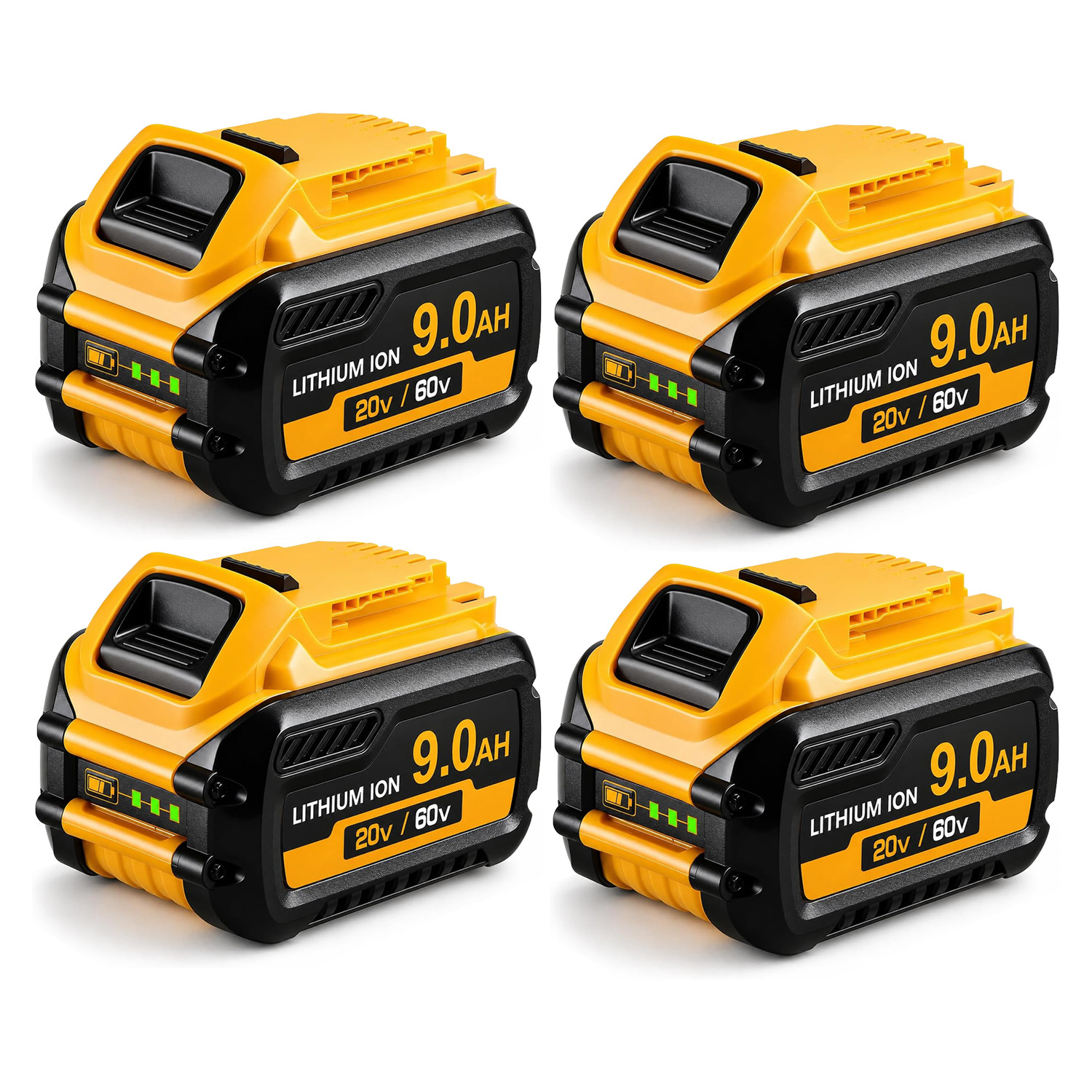 9Ah 4 Pack for DeWalt 20V MAX Tool Battery DCB606 612 609 High Capacity Li-Ion