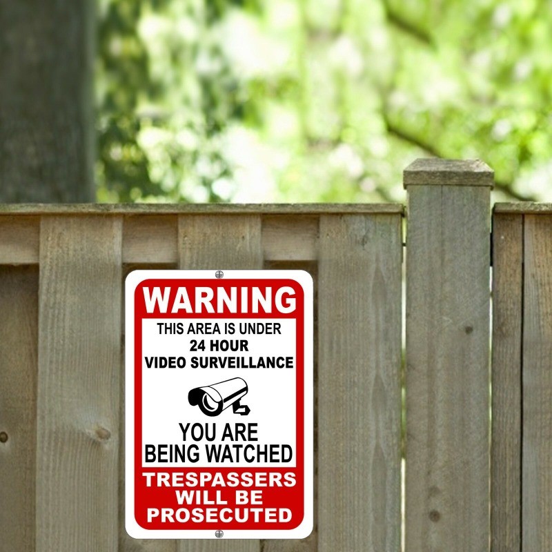 Warning This Property Under 24 Hour Video Surveillance Sign security cctv Metal