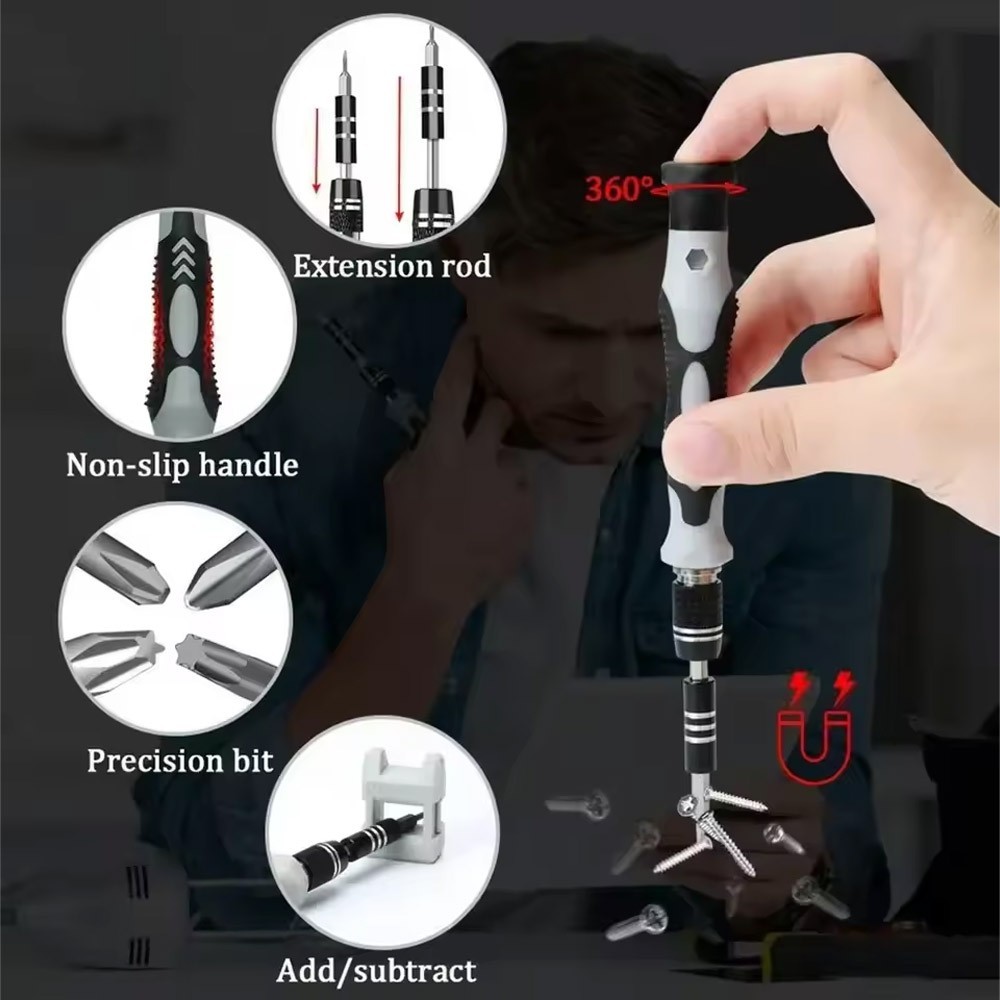 Magnetic Precision 115 in 1 Repair Screwdriver Set PC Phone Electronics Tool KBD