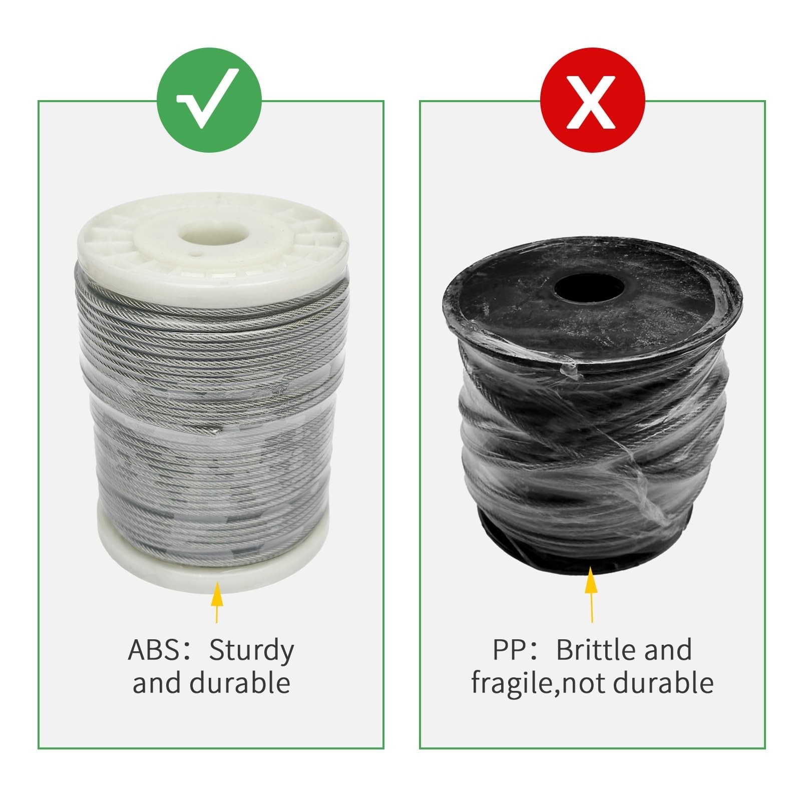 1/8″ Wire Cable Rope Kit ，Vinyl Coated 304 Stainless Steel Wire – 2
