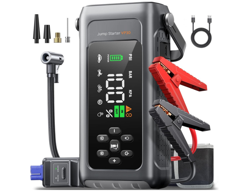 Arrancador de batería para coche con compresor de aire 4500A 150PSI, arrancador