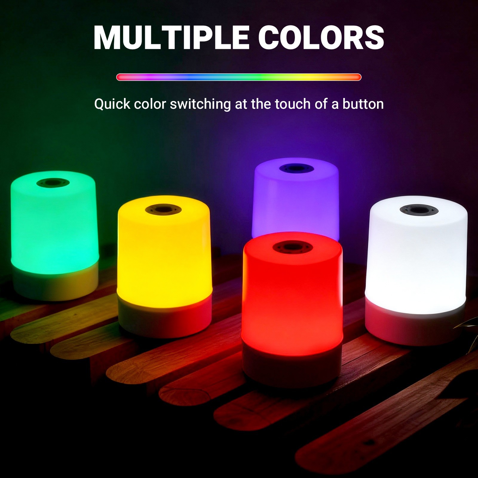 RGB Touch Dimmable Night Light Smart Adjustable Brightness Bedside Table Lamp
