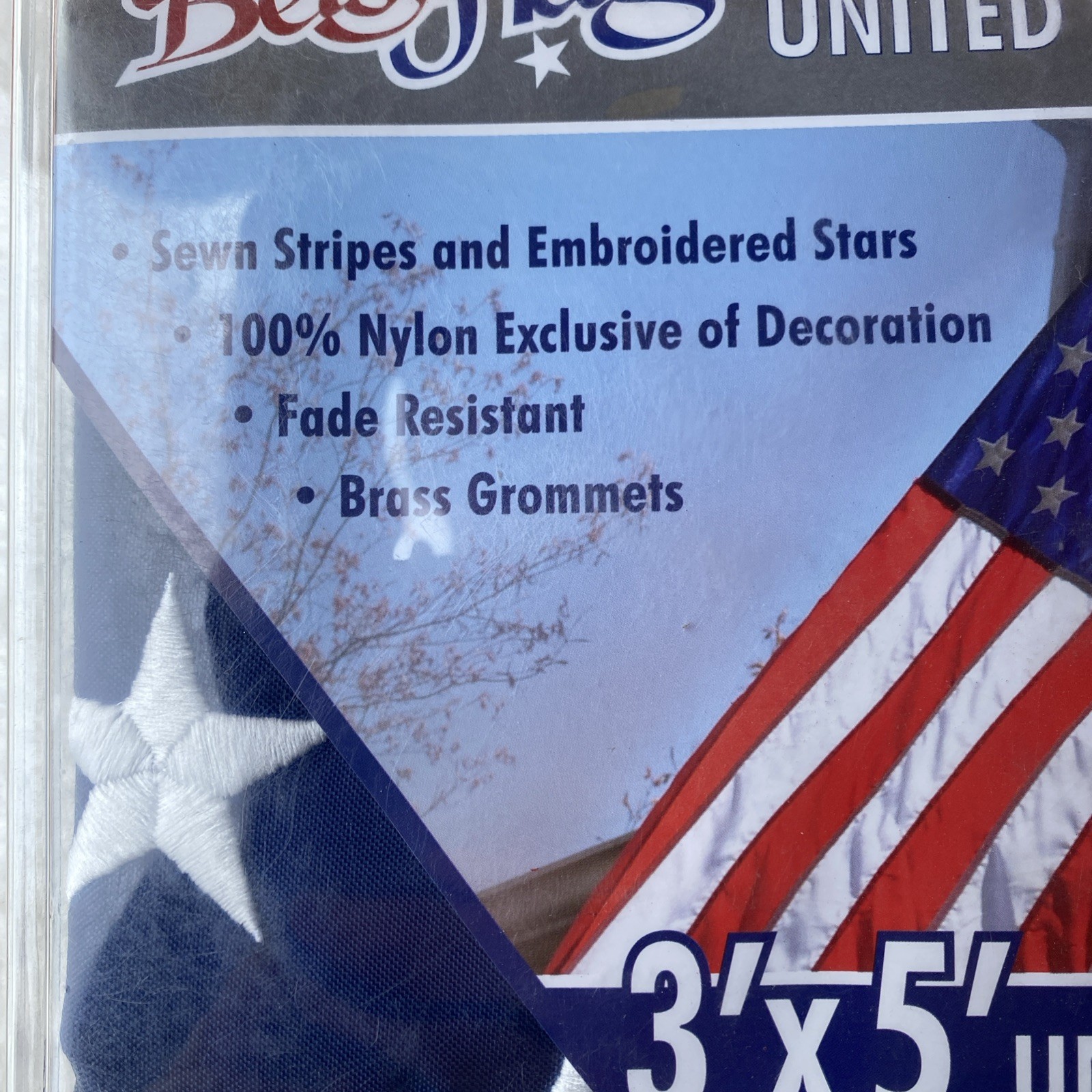 Premium 3×5 American Flag -*100% Made in USA*- Embroidered Stars & Sewn Stripes
