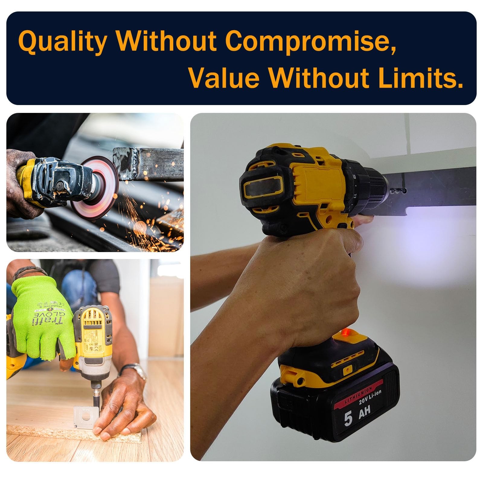 20V 5Ah Battery for Dewalt 20V MAX XR Battery, Used with DeWalt Cordless Powe…