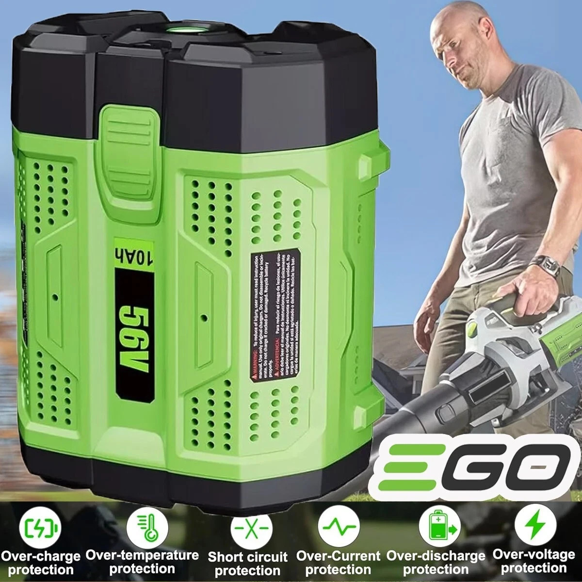 Genuine EGO POWER+ BA2800T 56V 10.0AH Lithium Battery w/ Fuel Gauge Original OEM