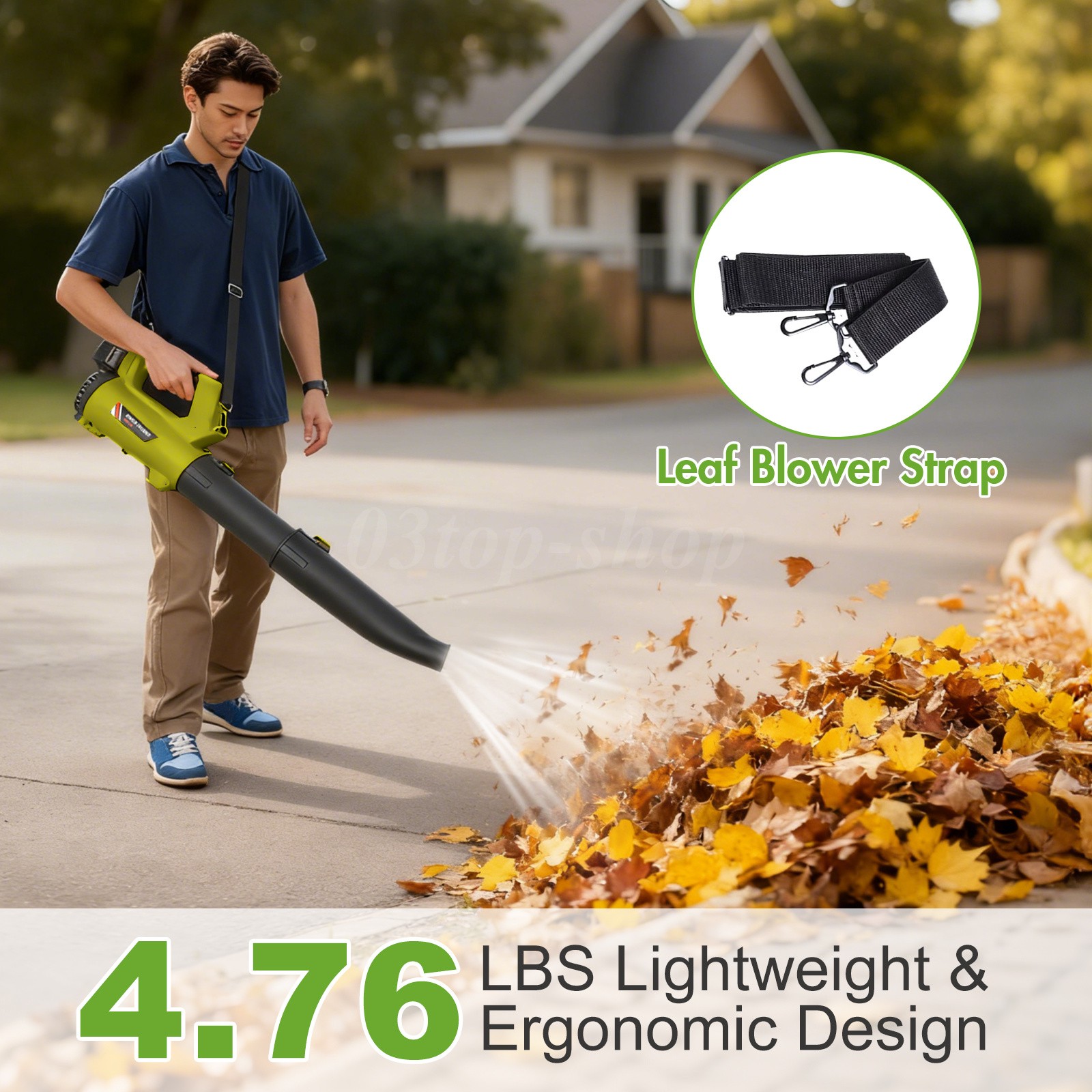 Leaf Blower Cordless 540 CFM Handheld Electric Leaf Blower with 2 Batteries 21V