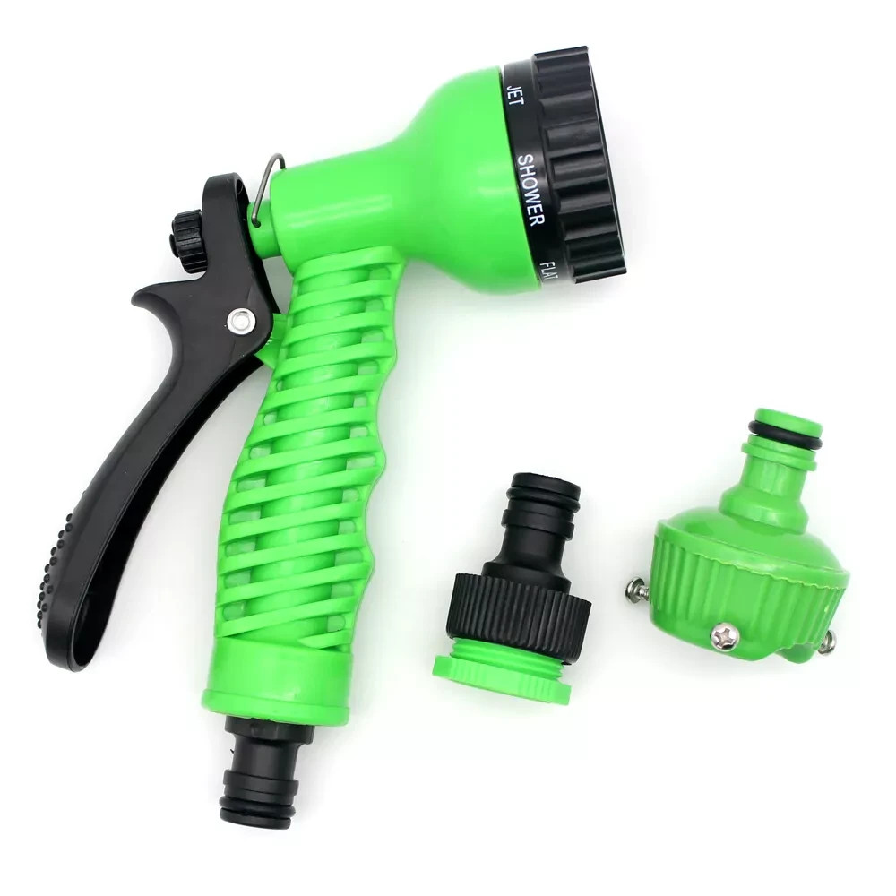 Expanding Expandable Flexible Garden Water Hose w Spray Nozzle Green 50FT