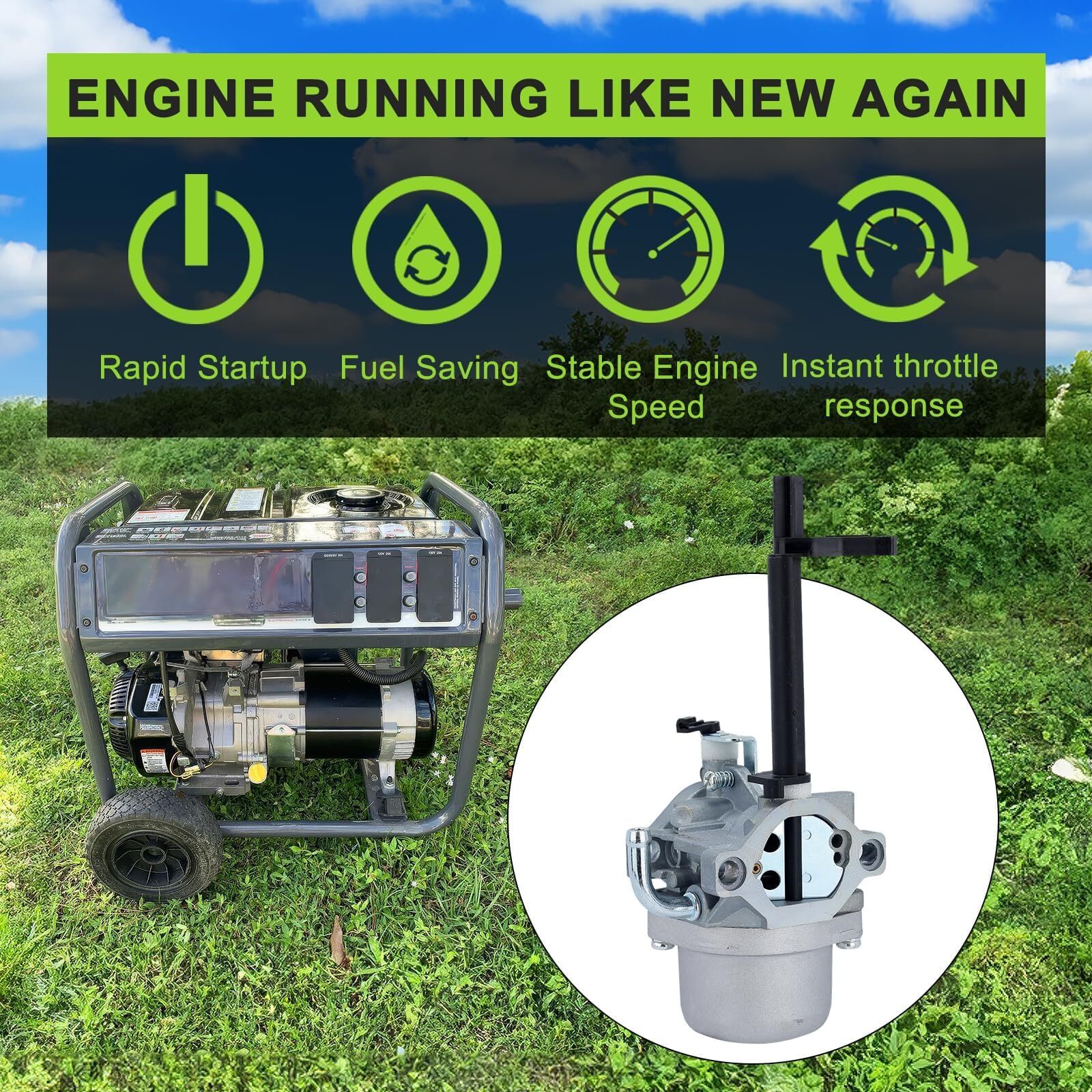 591378 Carburetor For Briggs & Stratton 030430B Storm Responder 5500 Watt