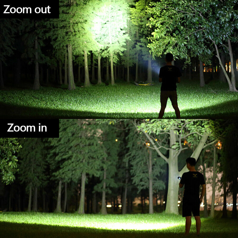 Rechargeable 990000LM LED Flashlight Tactical Police Super Bright Torch Zoomable