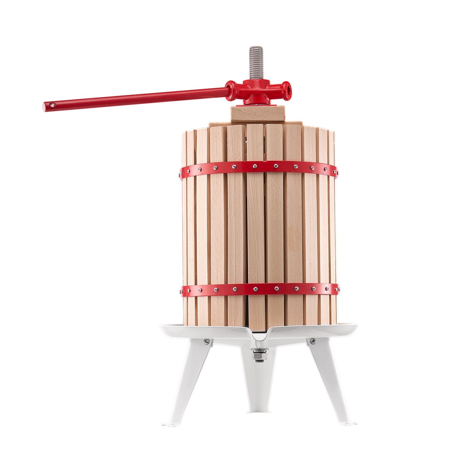 4.75 Gal Fruit Wine Press, Solid Wood Basket with 8 Blocks, Manual Juice Maker