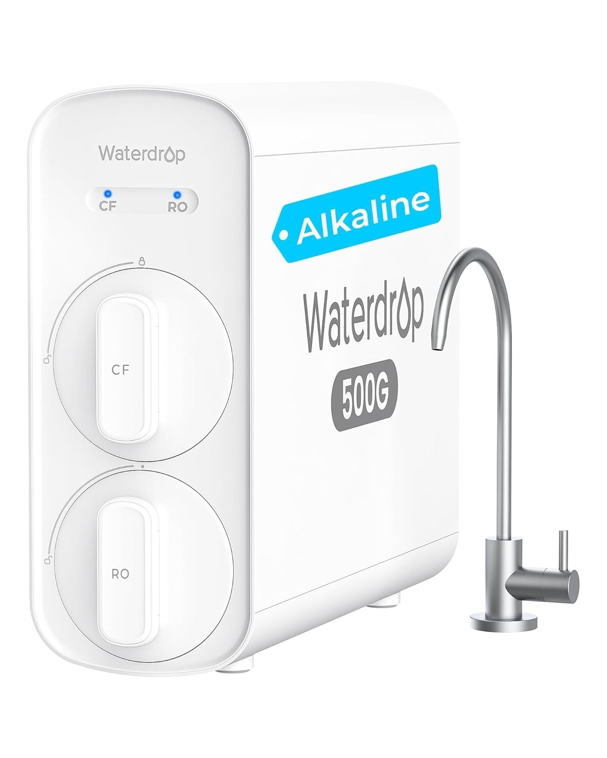 Waterdrop G5P500A Alkaline Mineral pH+ Reverse Osmosis Water Filter, Reduces TDS