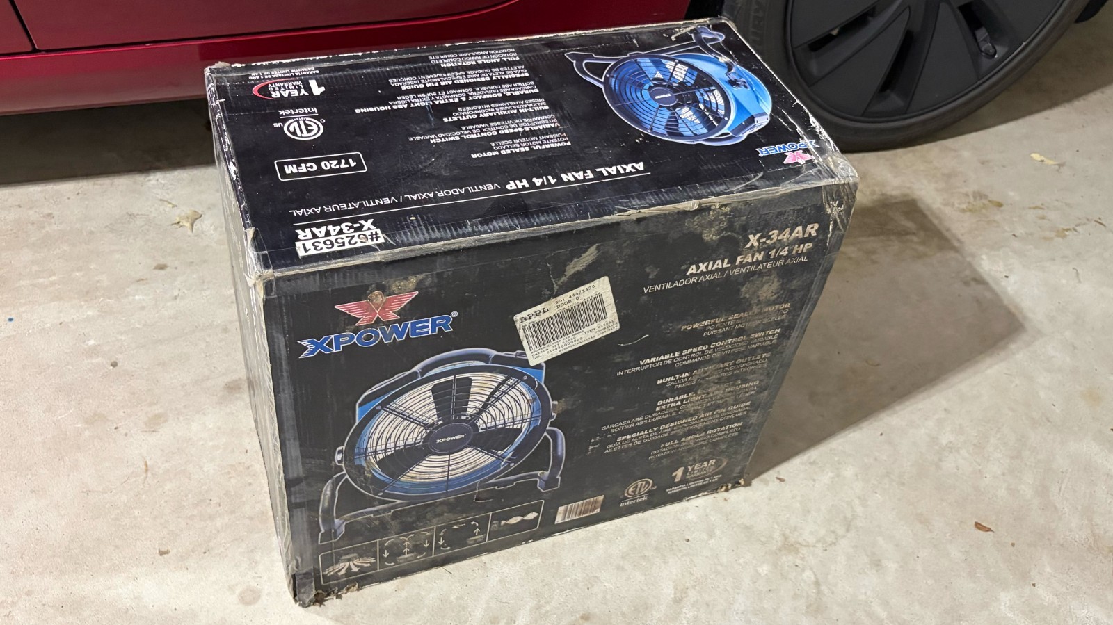 New XPOWER 1/4 HP 1720-CFM Axial Daisy Chain Blower Fan X-34AR
