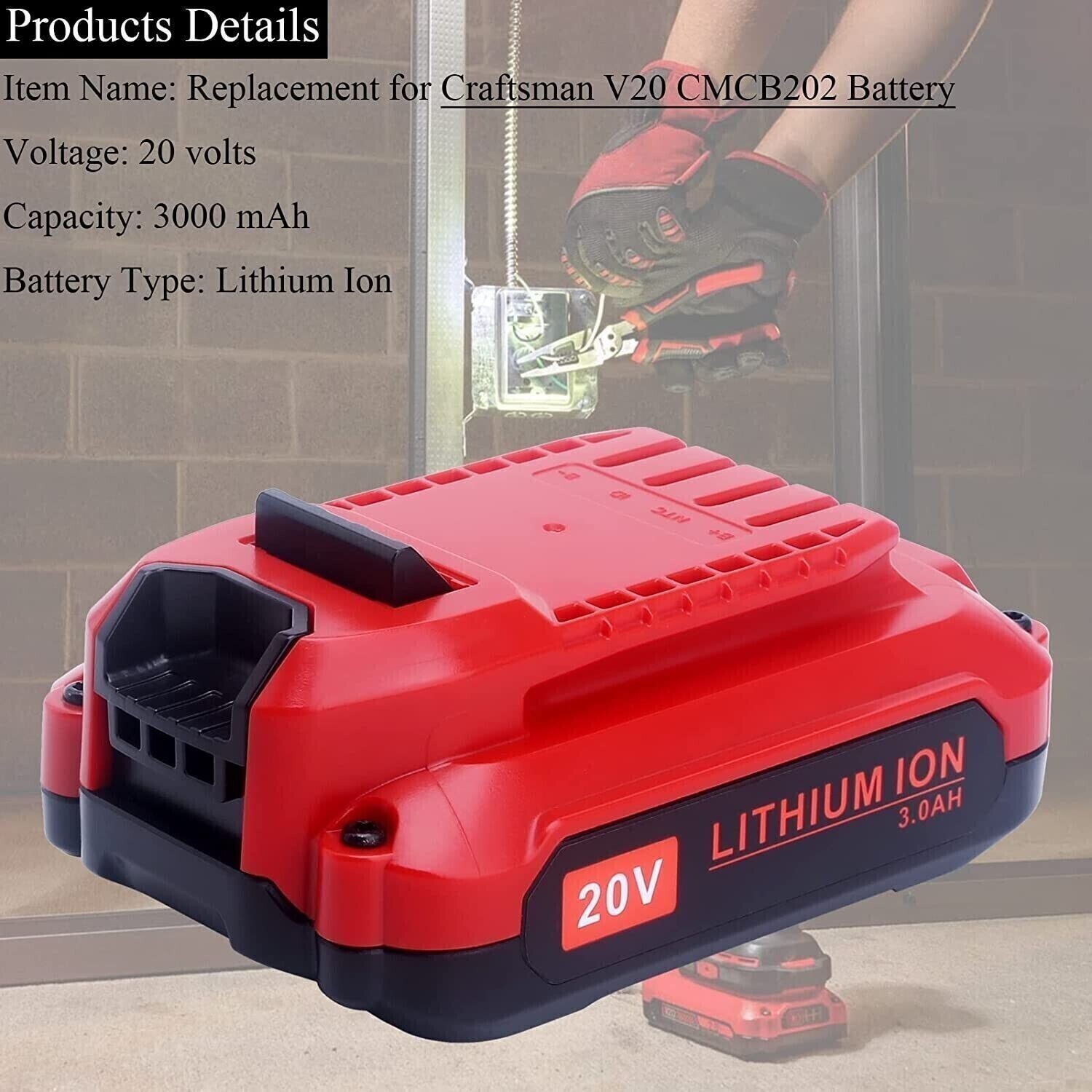 2PACK For Craftsman V20 20 Volt MAX Lithium Battery CMCB204 CMCB202 CMCB201 TOOL