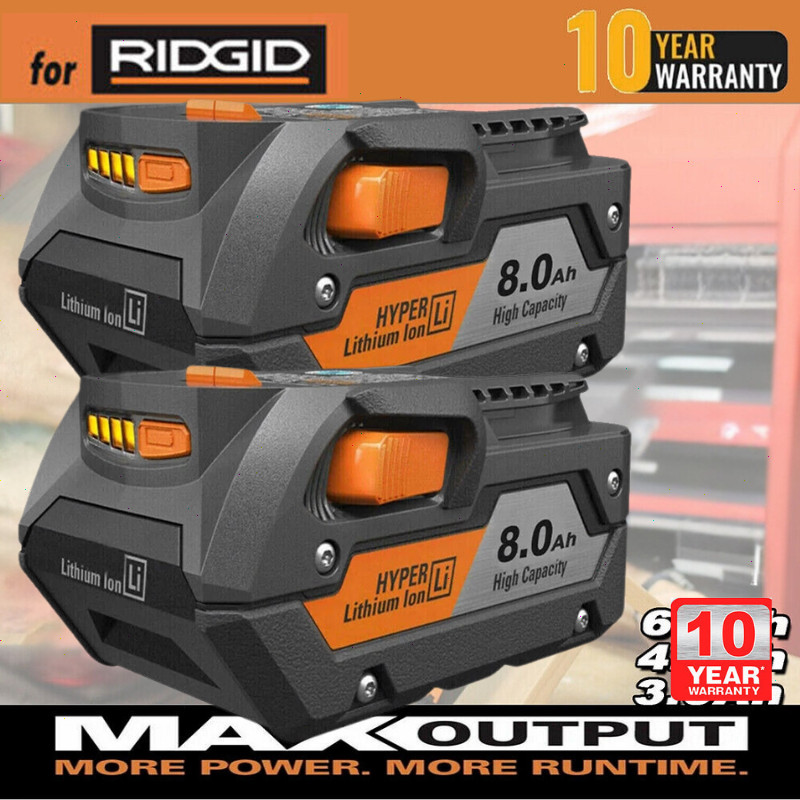 2 PACK For Ridgid 18V R840085 8.0Ah Lithium-ion Battery Rigid 18Volt R840087