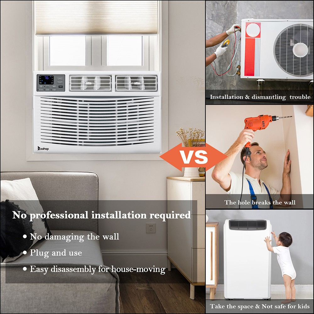 14000 BTU 115V Window Air Conditioner w/Remote Control & LED Digital Panel, Wifi