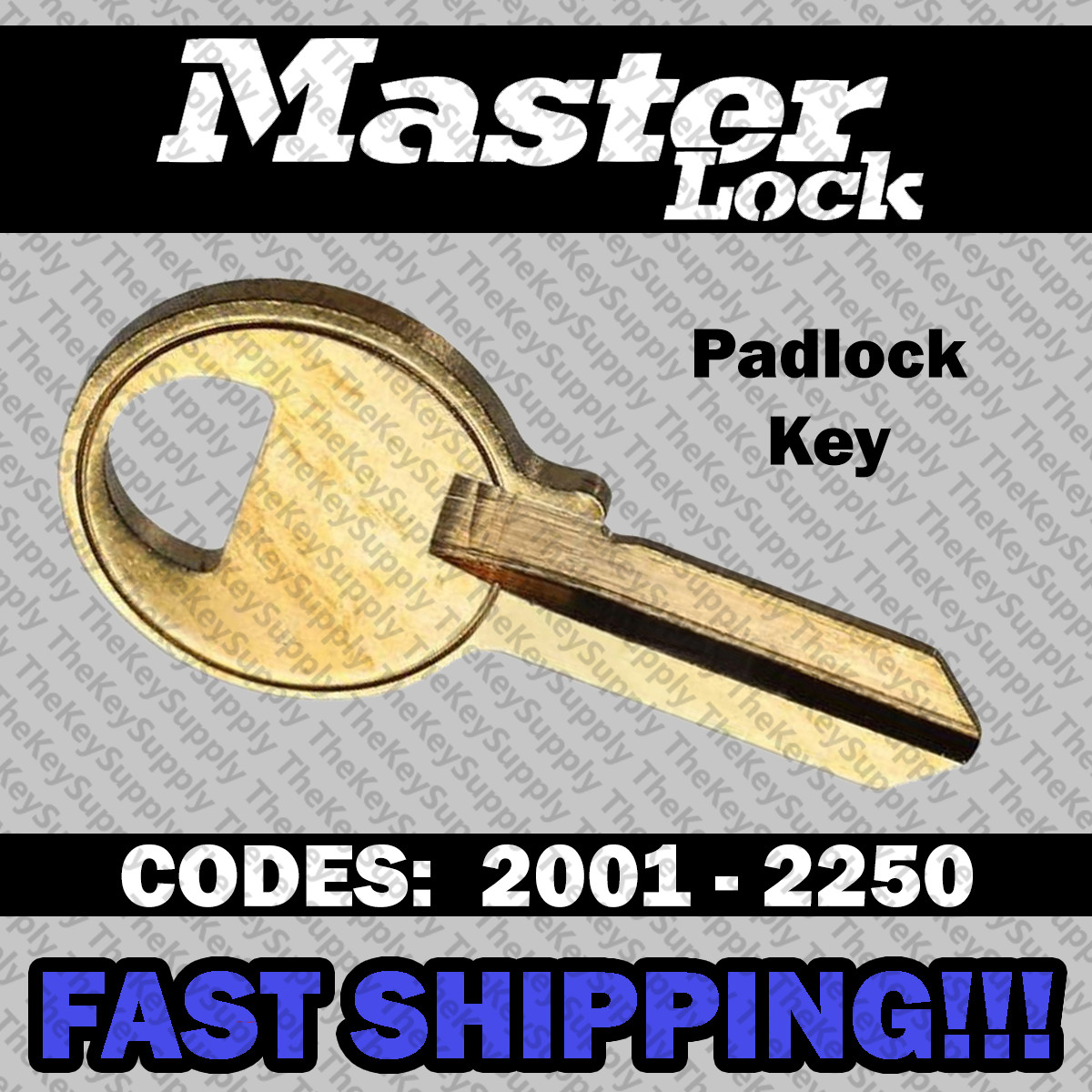 Master Lock Padlock Replacement Key Cut to Your Code 2001 – 2250