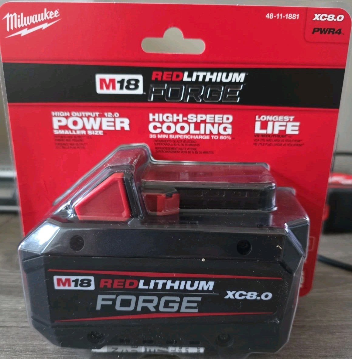 NEW Milwaukee M18 Forge 48-11-1881 8.0 AH Battery 18V Red Lithium 18 Volt